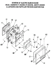 Oven Door parts for Kenmore Range 911.4652192 (9114652192, 911 4652192) from AppliancePartsPros.com