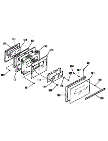 Oven Door Section parts for Kenmore Range 911.4654090 (9114654090, 911 4654090) from AppliancePartsPros.com