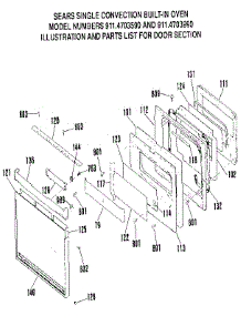 Door Section parts for Kenmore Wall Oven 911.4703590 (9114703590, 911 4703590) from AppliancePartsPros.com