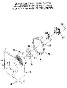 Fan Section parts for Kenmore Wall Oven 911.4703990 (9114703990, 911 4703990) from AppliancePartsPros.com