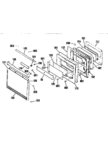 Oven Door parts for Kenmore Wall Oven 911.4703992 (9114703992, 911 4703992) from AppliancePartsPros.com