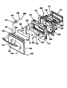 Door Section parts for Kenmore Wall Oven 911.47065690 (91147065690, 911 47065690) from AppliancePartsPros.com
