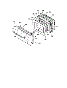Door parts for Kenmore Wall Oven 911.47082100 (91147082100, 911 47082100) from AppliancePartsPros.com