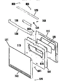 Door Section parts for Kenmore Wall Oven 911.4712994 (9114712994, 911 4712994) from AppliancePartsPros.com