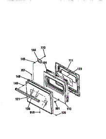 Door parts for Kenmore Wall Oven 911.47169791 (91147169791, 911 47169791) from AppliancePartsPros.com