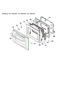 Door - 911.47812201 / 14201 / 19201 parts for Kenmore Wall Oven 911.47814201 (91147814201, 911 47814201) from AppliancePartsPros.com