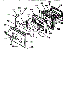 Door Section parts for Kenmore Wall Oven 911.48065791 (91148065791, 911 48065791) from AppliancePartsPros.com