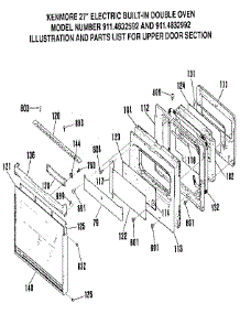 Upper Door Section parts for Kenmore Wall Oven 911.4832992 (9114832992, 911 4832992) from AppliancePartsPros.com