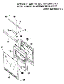 Lower Door Section parts for Kenmore Wall Oven 911.4832993 (9114832993, 911 4832993) from AppliancePartsPros.com