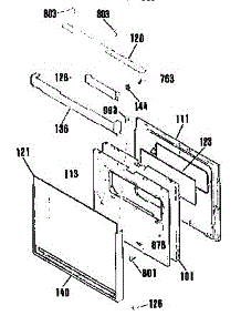Lower Door Section parts for Kenmore Wall Oven 911.4832994 (9114832994, 911 4832994) from AppliancePartsPros.com