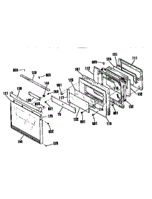 Upper Door Section parts for Kenmore Wall Oven 911.4832996 (9114832996, 911 4832996) from AppliancePartsPros.com