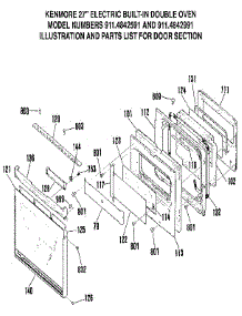 Door Section parts for Kenmore Wall Oven 911.4842991 (9114842991, 911 4842991) from AppliancePartsPros.com