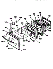 Door Section parts for Kenmore Wall Oven 911.48469690 (91148469690, 911 48469690) from AppliancePartsPros.com