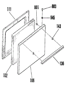 Door Section parts for Kenmore Range 911.6002190 (9116002190, 911 6002190) from AppliancePartsPros.com