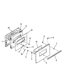 Oven Door Section parts for Kenmore Range 911.6118710 (9116118710, 911 6118710) from AppliancePartsPros.com