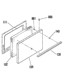 Oven Door Section parts for Kenmore Range 911.6118813 (9116118813, 911 6118813) from AppliancePartsPros.com