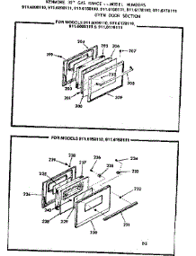 Oven Door Section parts for Kenmore Range 911.6158111 (9116158111, 911 6158111) from AppliancePartsPros.com
