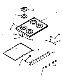 Main Top parts for Kenmore Range 911.6158810 (9116158810, 911 6158810) from AppliancePartsPros.com