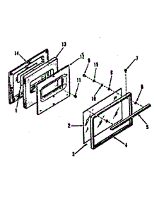 Oven Door Section For Model No. 911.6158811, 911.6178811 parts for Kenmore Range 911.6158811 (9116158811, 911 6158811) from AppliancePartsPros.com