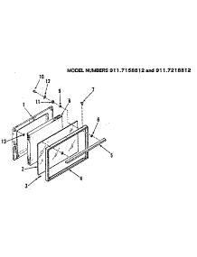 Oven Door parts for Kenmore Range 911.6158812 (9116158812, 911 6158812) from AppliancePartsPros.com