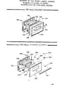 Oven Door Section parts for Kenmore Range 911.6167811 (9116167811, 911 6167811) from AppliancePartsPros.com