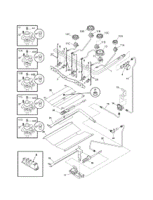 Burner parts for Kenmore Range 790.78954501 (79078954501, 790 78954501) from AppliancePartsPros.com