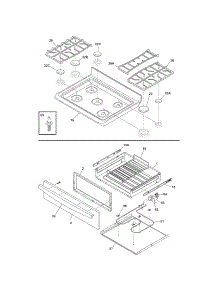 Top / Drawer parts for Kenmore Range 790.78959501 (79078959501, 790 78959501) from AppliancePartsPros.com