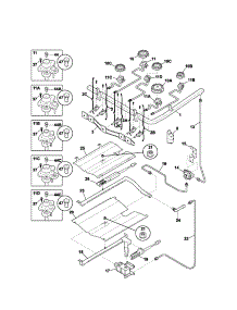 Burner parts for Kenmore Range 790.79213300 (79079213300, 790 79213300) from AppliancePartsPros.com