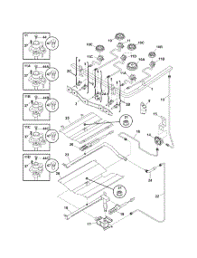 Burner parts for Kenmore Range 790.79213302 (79079213302, 790 79213302) from AppliancePartsPros.com