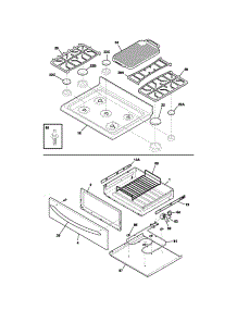 Top / Drawer parts for Kenmore Range 790.79363400 (79079363400, 790 79363400) from AppliancePartsPros.com