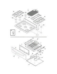 Top / Drawer parts for Kenmore Range 790.79363404 (79079363404, 790 79363404) from AppliancePartsPros.com