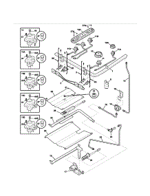 Burner parts for Kenmore Range 790.79373400 (79079373400, 790 79373400) from AppliancePartsPros.com