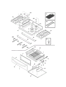 Top / Drawer parts for Kenmore Range 790.79373404 (79079373404, 790 79373404) from AppliancePartsPros.com