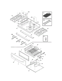 Top / Drawer parts for Kenmore Range 790.79374406 (79079374406, 790 79374406) from AppliancePartsPros.com
