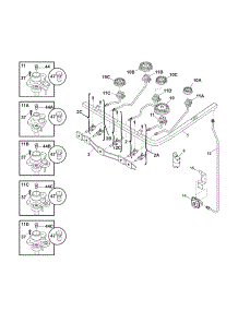 Burner parts for Kenmore Range 790.79383405 (79079383405, 790 79383405) from AppliancePartsPros.com