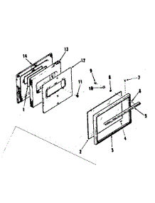 Oven Door Section parts for Kenmore Range 911.6178610 (9116178610, 911 6178610) from AppliancePartsPros.com