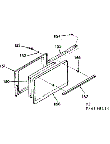 Oven Door Section parts for Kenmore Range 911.6198114 (9116198114, 911 6198114) from AppliancePartsPros.com