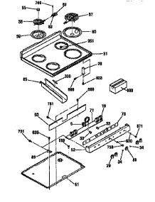Maintop parts for Kenmore Range 911.62071791 (91162071791, 911 62071791) from AppliancePartsPros.com