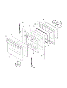Door parts for Kenmore Range 790.79443602 (79079443602, 790 79443602) from AppliancePartsPros.com