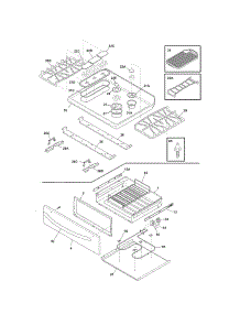 Top / Drawer parts for Kenmore Range 790.79443602 (79079443602, 790 79443602) from AppliancePartsPros.com