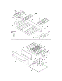 Top / Drawer parts for Kenmore Range 790.79653701 (79079653701, 790 79653701) from AppliancePartsPros.com