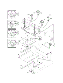 Burner parts for Kenmore Range 790.79653701 (79079653701, 790 79653701) from AppliancePartsPros.com