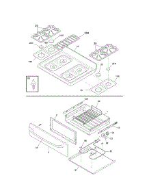 Top / Drawer parts for Kenmore Range 790.79653703 (79079653703, 790 79653703) from AppliancePartsPros.com