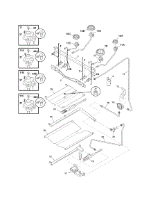 Burner parts for Kenmore Range 790.79653704 (79079653704, 790 79653704) from AppliancePartsPros.com