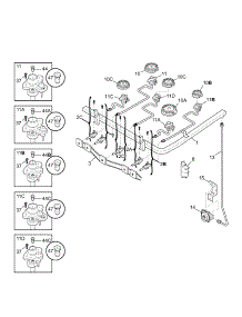 Burner parts for Kenmore Range 790.79919300 (79079919300, 790 79919300) from AppliancePartsPros.com