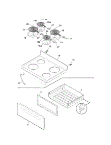 Top / Drawer parts for Kenmore Range 790.90019310 (79090019310, 790 90019310) from AppliancePartsPros.com