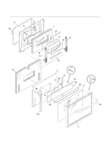 Door parts for Kenmore Range 790.90102204 (79090102204, 790 90102204) from AppliancePartsPros.com