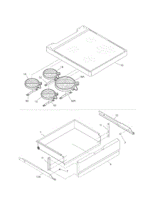 Top / Drawer parts for Kenmore Range 790.90152301 (79090152301, 790 90152301) from AppliancePartsPros.com