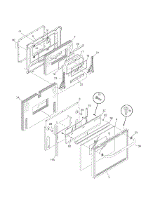 Door parts for Kenmore Range 790.90152301 (79090152301, 790 90152301) from AppliancePartsPros.com