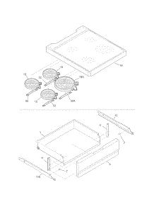 Top / Drawer parts for Kenmore Range 790.90152308 (79090152308, 790 90152308) from AppliancePartsPros.com